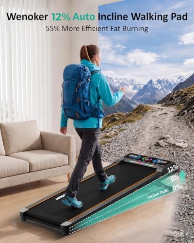Walking Pad with Auto 12% Incline Handle Bar,Foldable Treadmill for Home - Image 2