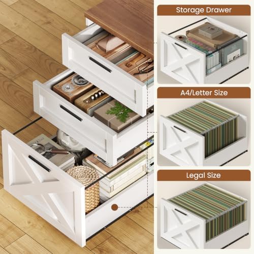 SEDETA 55.1" Farmhouse Desk with Hutch & 3 Storage Drawers - Image 3