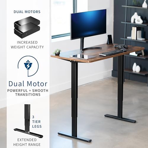 VIVO Rustic Vintage Brown 60 x 24 in Standing Desk, DESK-KIT-2B6N - Image 4