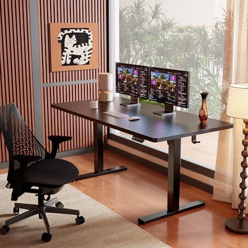 ErGear Height Adjustable Electric Standing Desk, 63 x 28 Inches Sit Stand up Desk, Memory Computer Home Office Desk, Black - Image 2