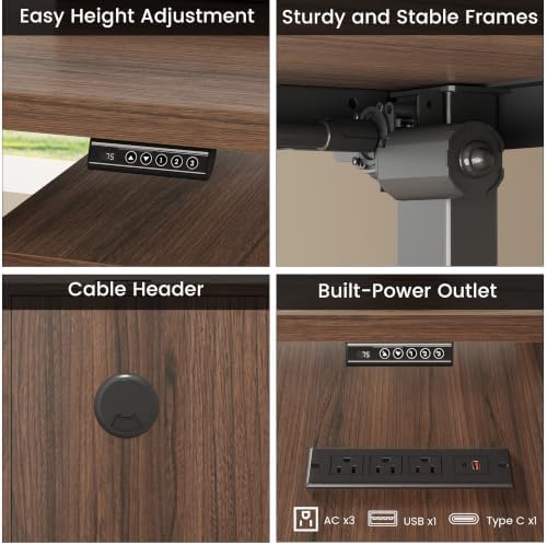 ModernMate L Shaped Electric Executive Standing Desk with Drawers & AC/USB - Image 5