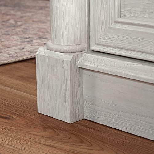 Sauder Palladia L Shaped Desk with Drawers, Office Desk with File Cabinet Storage, Cable Management, Keyboard Tray, in Glacier Oak Finish - Image 4