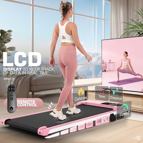 ANCHEER Walking Pads, 2 in 1 Under Desk Treadmill 2.5HP Compact Running Machine with Remote Control, 300lbs Weight Capacity for Home/Gym/Office,Ultra-Quiet, Installation-Free - Image 2