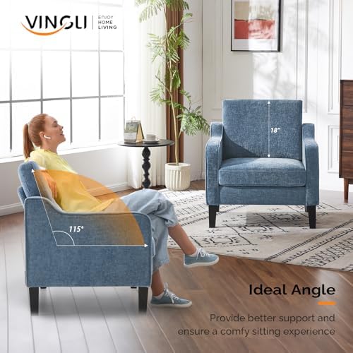 VINGLI Accent Chairs Set of 2, Modern Traditional Armchair for Living Room - Image 4
