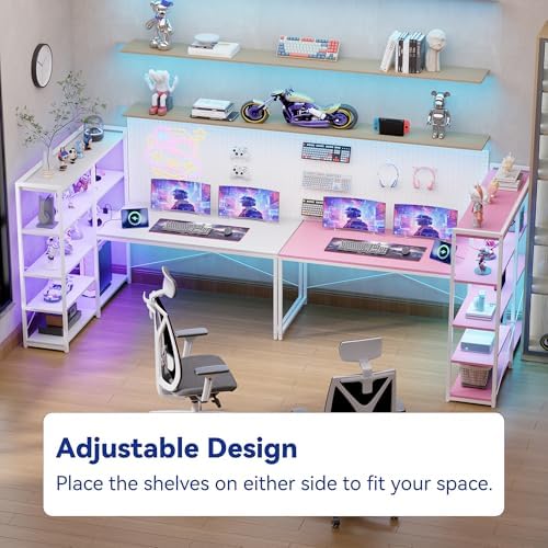 Pamray 49 Inch L Shaped Gaming Computer Desk with Shelves and Storage - Image 2