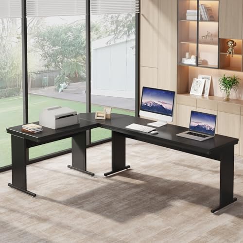 Tribesigns 83-Inch Large L Shaped Desk, Reversible Executive Office Desk, Modern Corner Computer Table Business Workstation for Home Office, Black by Tribesigns