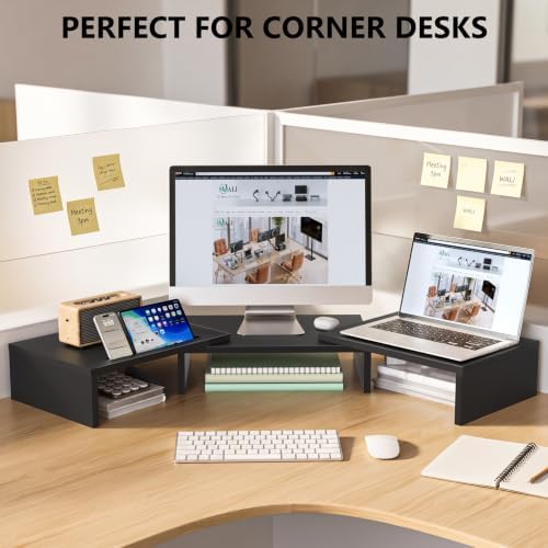 WALI Extra Long Wooden Dual Monitor Stand Riser with 2 Slots, up to 22lbs - Image 6