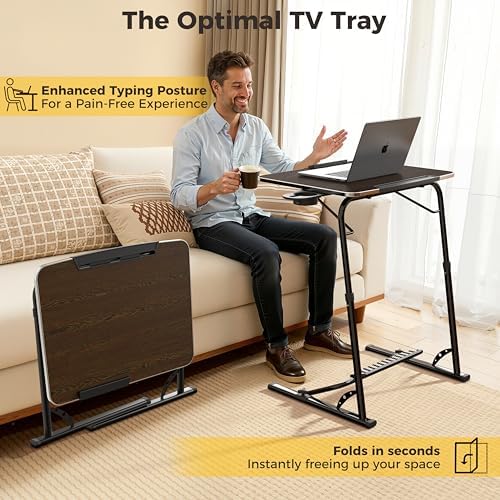 FoldWise Upgraded Folding TV Tray Table, Sturdy Couch & Dinner Laptop Table - Image 3