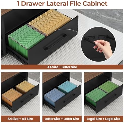 UPOSOJA 71" Executive Desk, L Shaped Office Desk with Widen File Drawers - Image 6