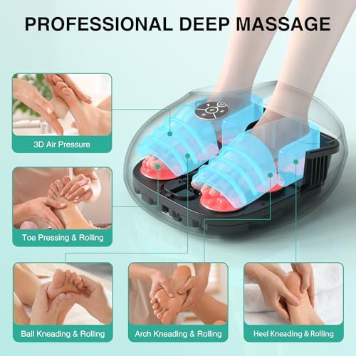Medcursor Foot Massager with Heat - 2026 Upgraded Shiatsu Deep Kneading Machine, Multi Air Compression Intensity, Smart APP Mobile Remote Control, Feet Massage for Mom Women - Image 3