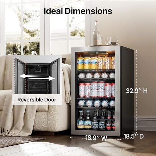 Ca'Lefort 130 Cans Mini Fridge, Beverage Refrigerator Cooler for Drink/Beer - Image 6
