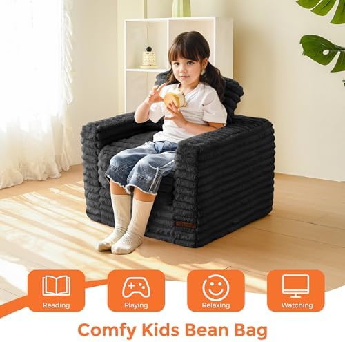 MAXYOYO Kids Bean Bag Chair, Comfy Upholstered Bean Bag Sofa with Filler - Image 4