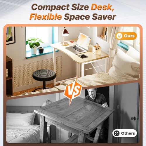 Huuger Folding Desk for Small Spaces, 31.5 Inch Foldable Computer Table - Image 3