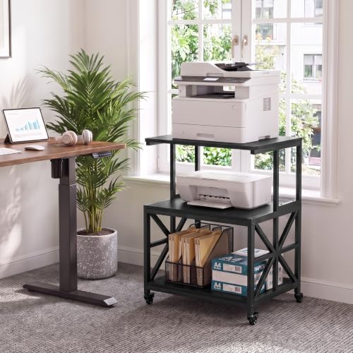 GreenForest Large Printer Stand with Wheels, 23.6"x18.9" Printer Table - Image 3