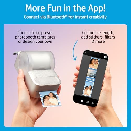 HP Sprocket Panorama Instant Color Label & Smartphone Photo Printer - Portable - Personalize Prints 2” x .5”- 9” on Zink Sticky-Back Photos - Create Photobooth Strips & Custom Designs in App - Grey - Image 5