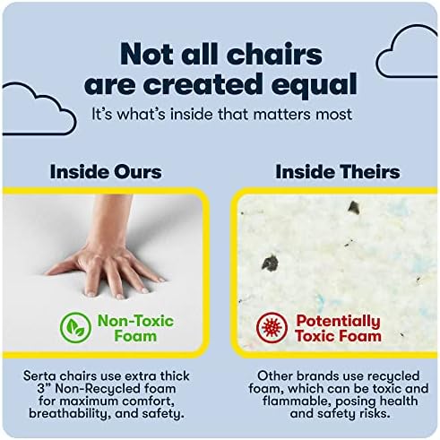 Serta Executive Office Chair with Lumbar Support, Padded Arms Leather Chair - Image 5