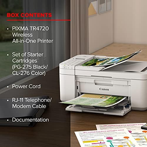 Canon PIXMA TR4720 All-in-One Wireless Printer Home use, with Auto Document Feeder, Mobile Printing and Built-in Fax, White - Image 5