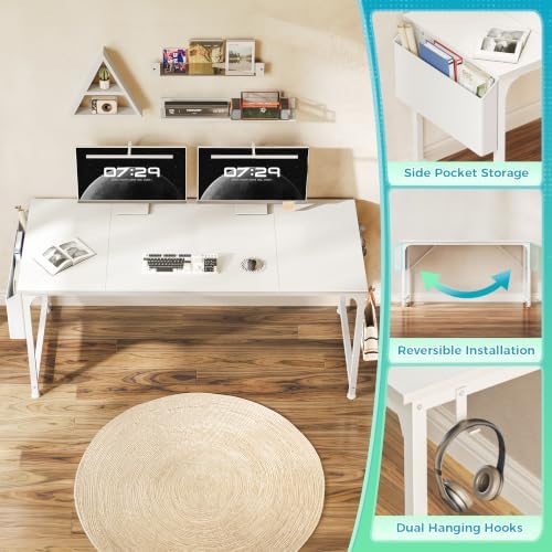 PRAISUN 63'' Computer Desk with Fabric Storage Bag - Image 4