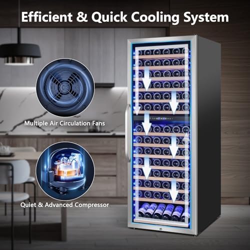 Velivi 24" Dual-Zone Wine Fridge Tall Freestanding/Built-in Wine Cooler - Image 5