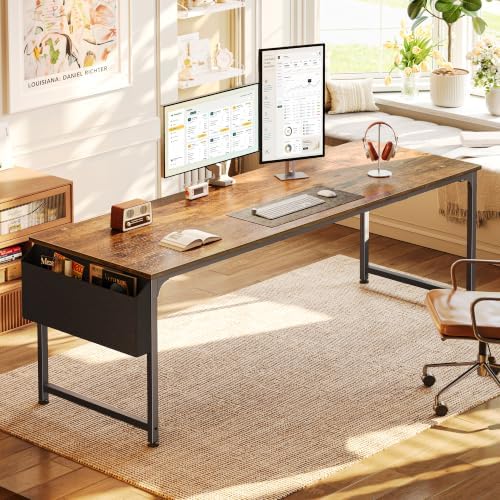 PRAISUN 79'' Computer Desk with Fabric Storage Bag - Image 2