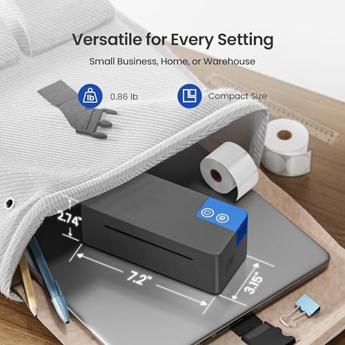 Bluetooth Thermal Shipping Label Printer, 4x6 Portable Thermal Label Printer, Compatible with iPhone, Android, Windows & Mac, Widely Used for USPS UPS Amazon Shopify Etsy (Dark Grey) - Image 5