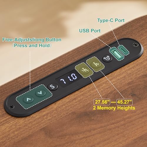 47" L Shaped Electric Wood Standing Desk with Storage - Image 3