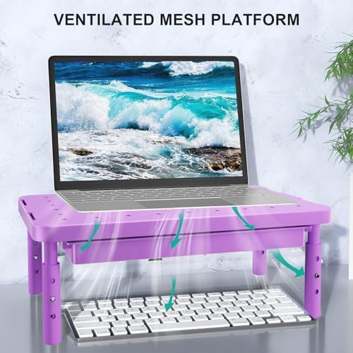 WALI Computer Monitor Stand with Storage, Monitor Riser 3 Height Adjustable - Image 4
