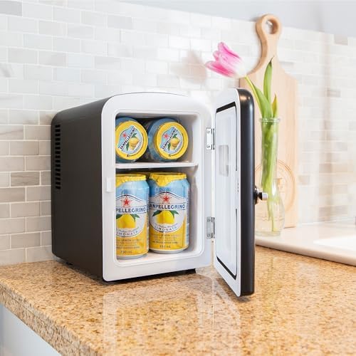 Koolatron Mini Fridge- Black Refrigerator 6 Can Portable Cooler for Bedroom Office Dorm Car Compact Fridge for Drinks Makeup Skincare Dual Power 12V 110V - Image 6