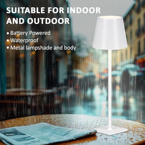 Retisee 12 Pack Cordless Table Lamp Portable Rechargeable Lamps, White - Image 5