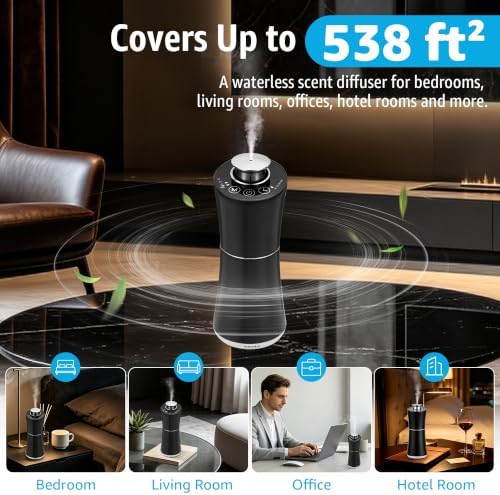 Waterless Essential Oil Diffuser for Home, Car & Office, Black - Image 3