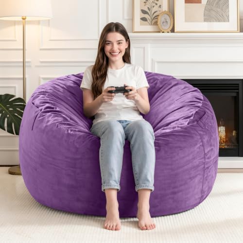 3FT Bean Bag Chairs for Adults,Beanbag Chair with Washable Cover - Image 4