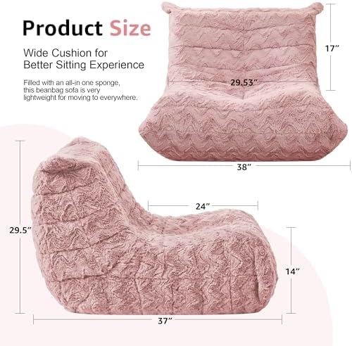 Hobestluk Big Bean Bag Chairs for Adults Fireside BeanBag Couch Togo Sofa - Image 2