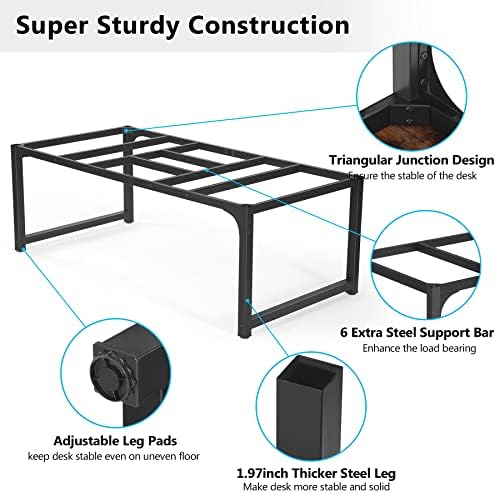 Tribesigns Modern Computer Desk, 78.7 x 39.4 inch X Large Executive Office Desk Computer Table Study Writing Desk Workstation for Home Office,Rustic/Black - Image 5