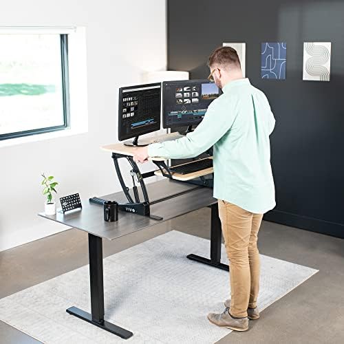 VIVO Real Bamboo 42 in Standing Desk Converter, DESK-V000VLO - Image 4