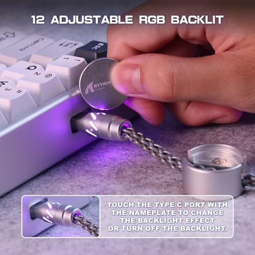 ATTACK SHARK C07 Custom Braided Aviator Cable with Light Up RGB-Gray - Image 4