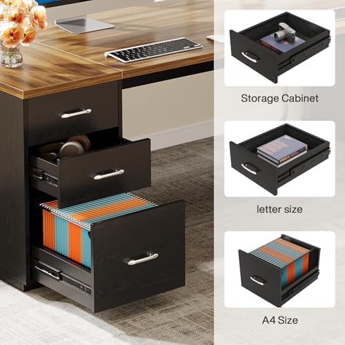 Tribesigns 85.8-Inch L-Shaped Executive Desk, Extra Large Home Office Desk - Image 4