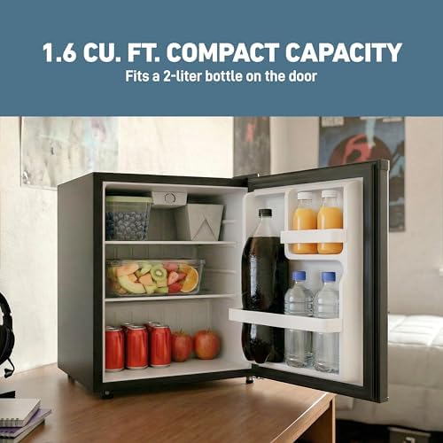 West Bend Mini Fridge Compact Refrigerator for Home Office or Dorm, Auto Defrost with Reversible Door, Energy Star Rated, 1.6-Cu.Ft., Black - Image 2