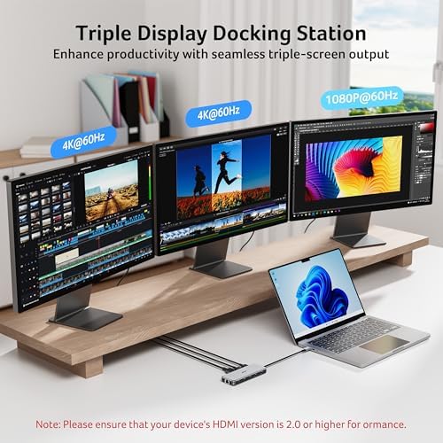 Acer Laptop Docking Station 3 Monitors, 11-in-1 USB C Docking Station - Image 3