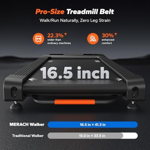 MERACH NovaWalk W50 TrekPad, 12% Auto Incline Walking Pad Treadmills for Home, 400lbs Capacity, Under Desk Treadmill with Remote & LED - Image 5