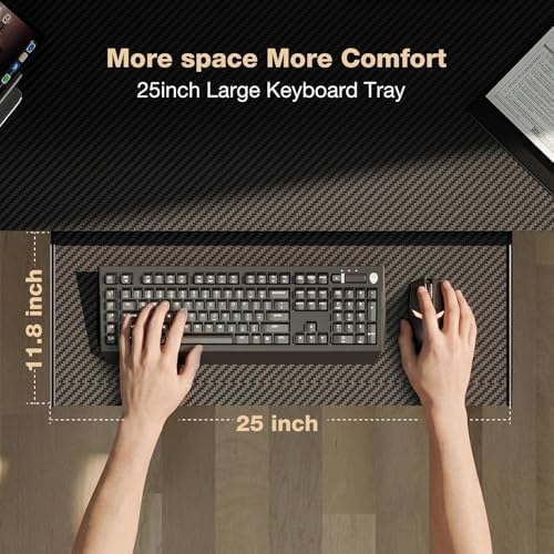 Acrolix 59" L Shaped Standing Desk with Shelves Keyboard Tray,Black Carbon - Image 4