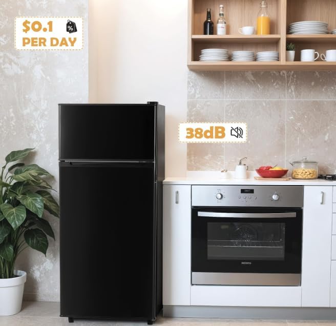 4.5 Cu.Ft Mini Fridge with Freezer – 38dB Quiet, 2-Door - Image 4