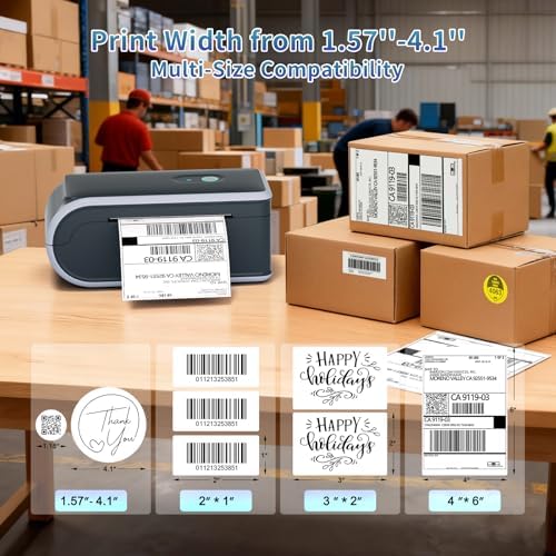 JADENS Battery Powered Thermal Printer, Cordless 4x6 Shipping Label Printer for Small Business, Prints 700+ Labels per Charge, 25H Standby, Portable Labeler for iPhone, Mac, Windows - Image 2