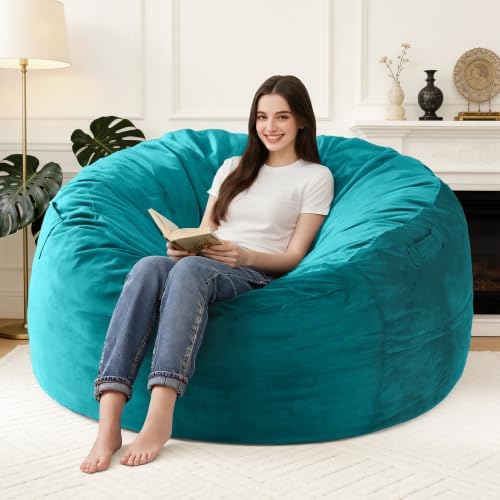 5FT Large Bean Bag Chairs for Adults,Beanbag with Washable Cover by Unknown