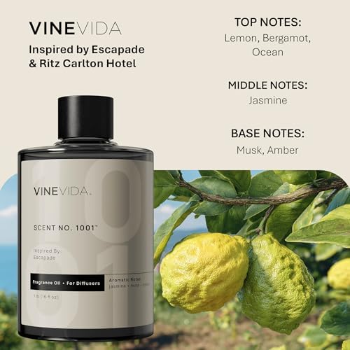 VINEVIDA [16 Fl Oz] Scent NO.1001 Inspired by Escapade Fragrance Oil for Cold Air Diffusers, Aromatic Notes of Jasmine Ocean Musk, Essential Oils for Diffuser Oil Refill & Air Freshener Room Spray - Image 2