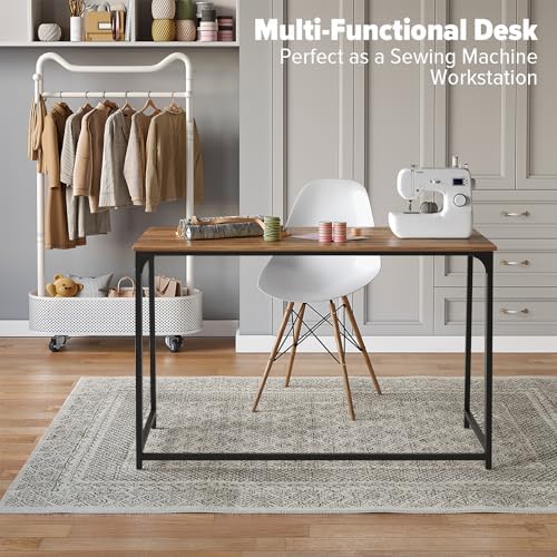 WOHOMO Folding Desk, 47.2" Foldable Computer Table for Small Spaces, Walnut - Image 7