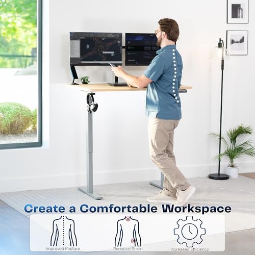 VIVO Light Wood 48 x 30 in Standing Desk, DESK-KIT-1G5C - Image 4