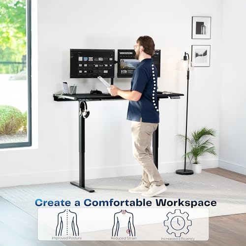 VIVO Black 60 x 30 in Standing Desk, DESK-KIT-1B6-P3B - Image 4