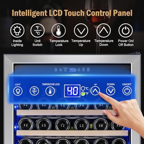 24" 173-Bottle Freestanding Wine Cooler, Low Noise with Sliding Shelves - Image 5