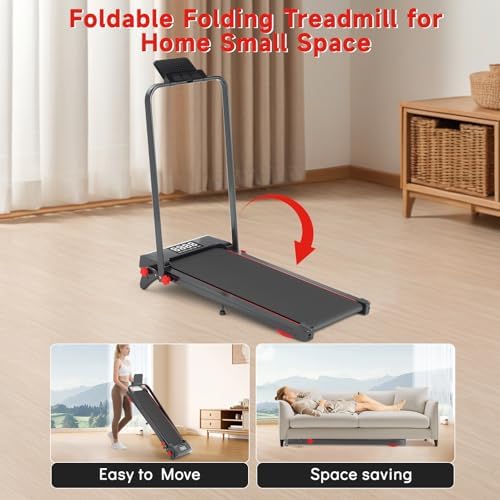 Walking Pad Treadmill with Incline and Handle Bar, 7.5MPH Under Desk Foldable Treadmill for Home Office with Remote Control - Image 6
