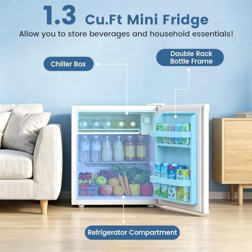 Electactic 1.3 Cu.Ft Mini Fridge, Single Door Compact Refrigerator - Image 2